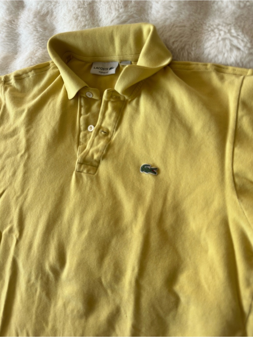Lacoste Men's Short-Sleeve Yellow Polo Shirt - Picture 2 of 6